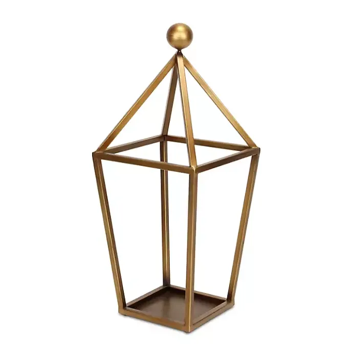 Best Kirklands Home Metal Pyramid Top Lantern Gold