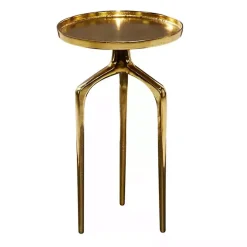 Online Kirklands Home Metal Round Tripod Accent Table Gold