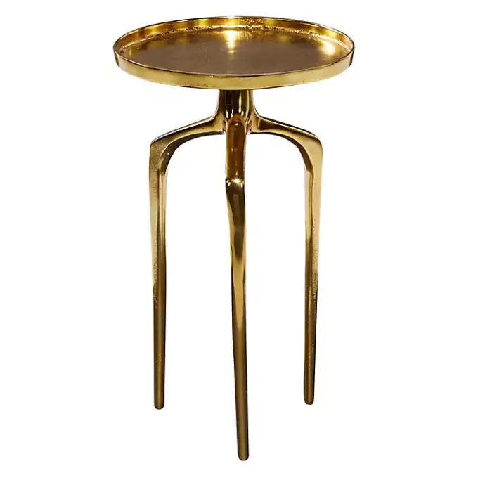 Online Kirklands Home Metal Round Tripod Accent Table Gold