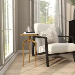 Online Kirklands Home Metal Round Tripod Accent Table Gold