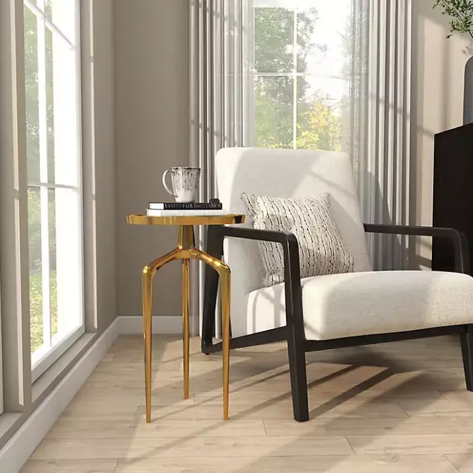 Online Kirklands Home Metal Round Tripod Accent Table Gold