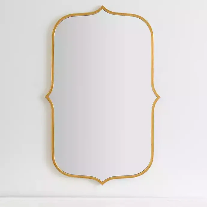 Discount Kirklands Home Gold Metal Scallop Linear Mirror