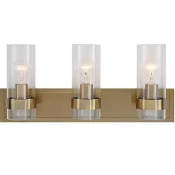 New Kirklands Home Metal 3-Shade Vanity Light Gold
