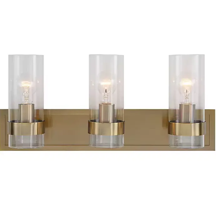 New Kirklands Home Metal 3-Shade Vanity Light Gold