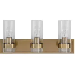 New Kirklands Home Metal 3-Shade Vanity Light Gold