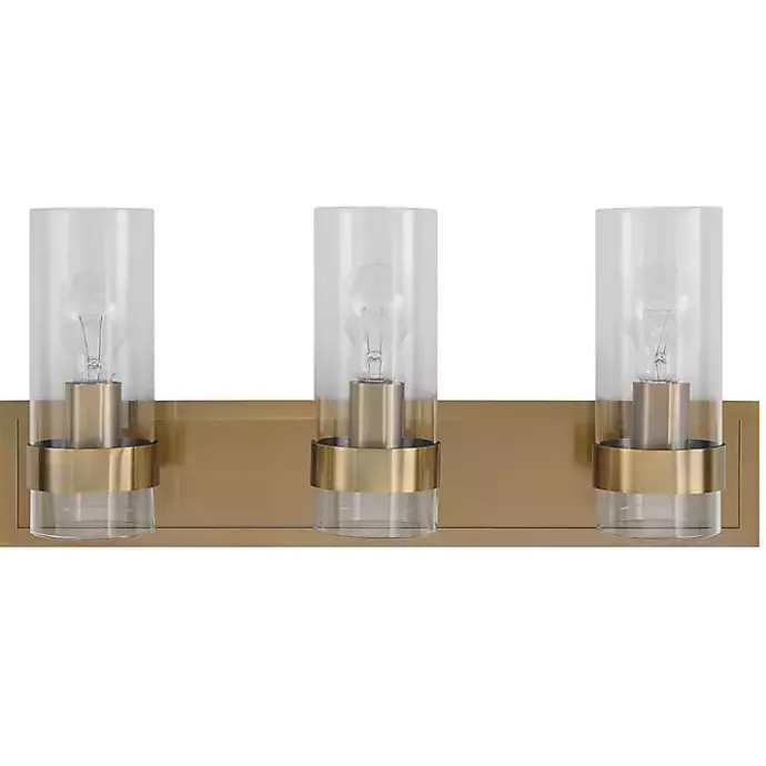 New Kirklands Home Metal 3-Shade Vanity Light Gold