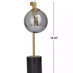 Discount Kirklands Home Gold Metal Smoked Glass Shade Table Lamp Gray