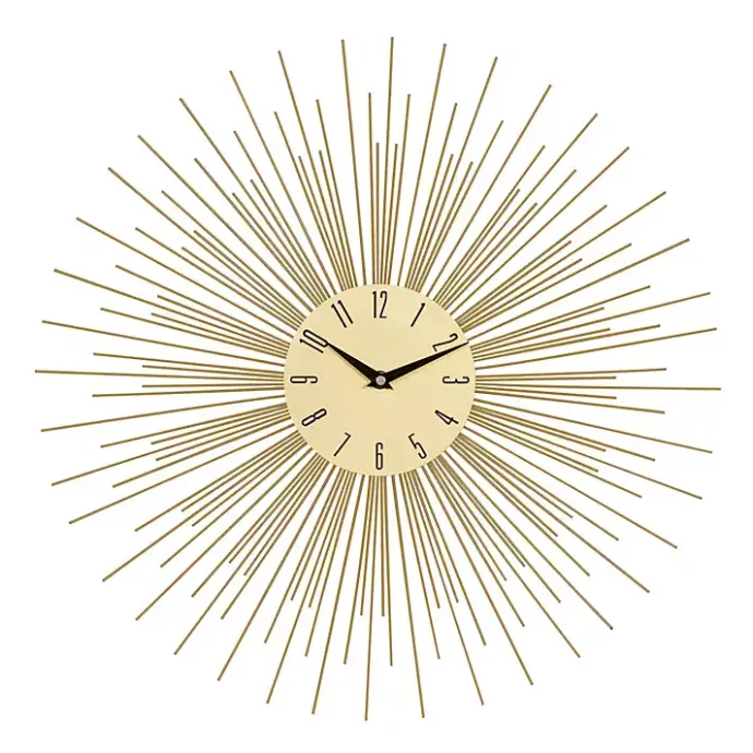 Best Kirklands Home Gold Metal Sunburst Wall Clock