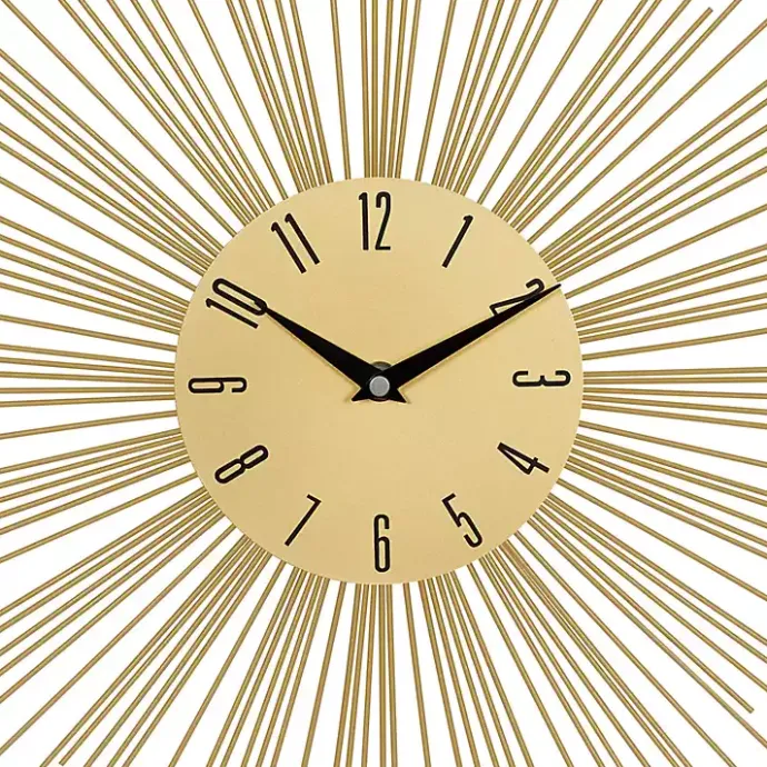 Best Kirklands Home Gold Metal Sunburst Wall Clock