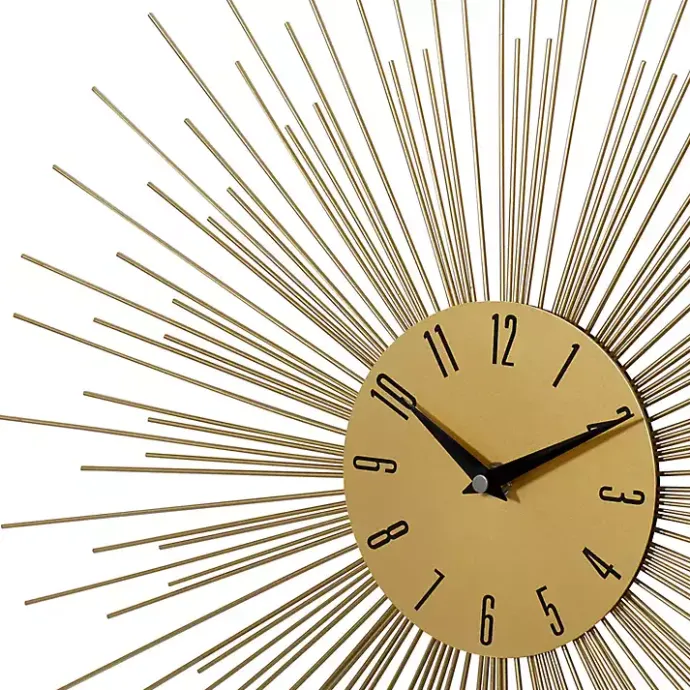 Best Kirklands Home Gold Metal Sunburst Wall Clock