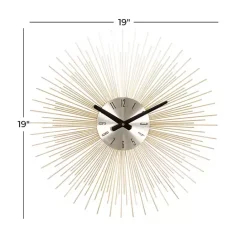 Best Kirklands Home Gold Metal Sunburst Wall Clock
