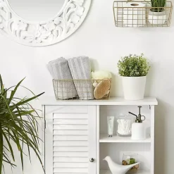 Clearance Kirklands Home Gold Metal Wire Cage Wall Baskets, Set of 2