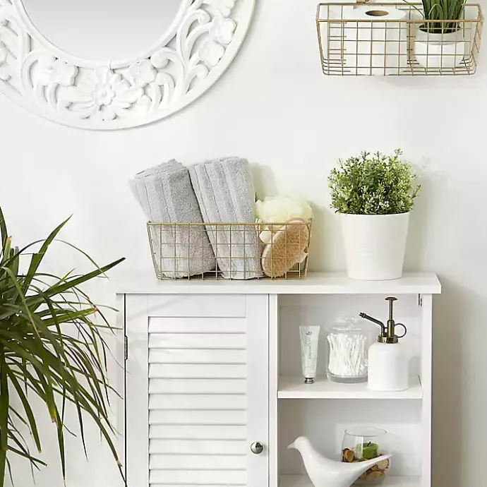 Clearance Kirklands Home Gold Metal Wire Cage Wall Baskets, Set of 2