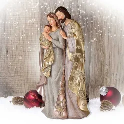 Sale Kirklands Home Gold Metallic Floret Holy Family