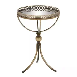Online Kirklands Home Mirror Top Metal Accent Table Gold