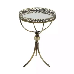 Online Kirklands Home Mirror Top Metal Accent Table Gold