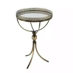 Online Kirklands Home Mirror Top Metal Accent Table Gold