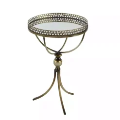 Online Kirklands Home Mirror Top Metal Accent Table Gold