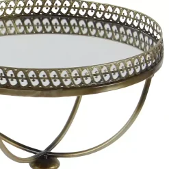 Online Kirklands Home Mirror Top Metal Accent Table Gold