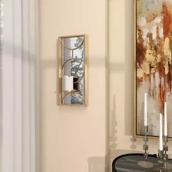 Hot Kirklands Home Gold Mirrored Geometric Sconce