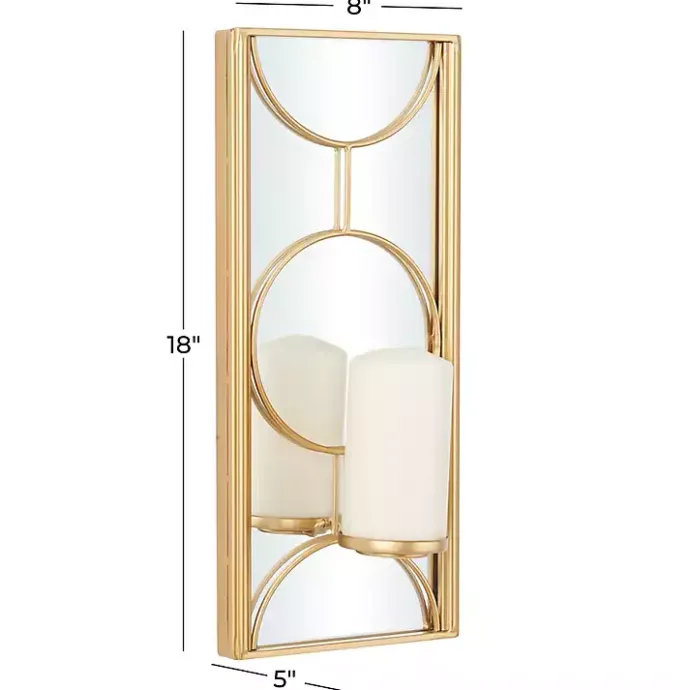 Hot Kirklands Home Gold Mirrored Geometric Sconce