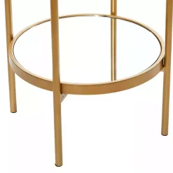 Best Kirklands Home Mirrored Two-Tier Cage Shelf Gold