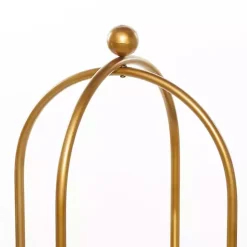 Best Kirklands Home Mirrored Two-Tier Cage Shelf Gold