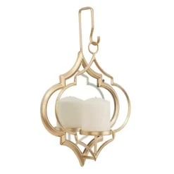 Sale Kirklands Home Quatrefoil Mirrored Wall Sconce Gold