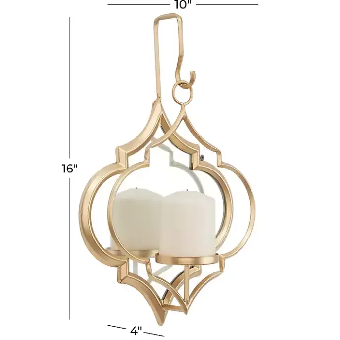 Sale Kirklands Home Quatrefoil Mirrored Wall Sconce Gold