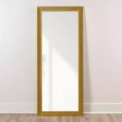 Discount Kirklands Home Gold Ribbed Devin Profile Leaner Mirror