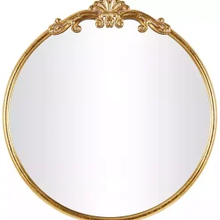 Best Kirklands Home Gold Round Baroque Wall Mirror