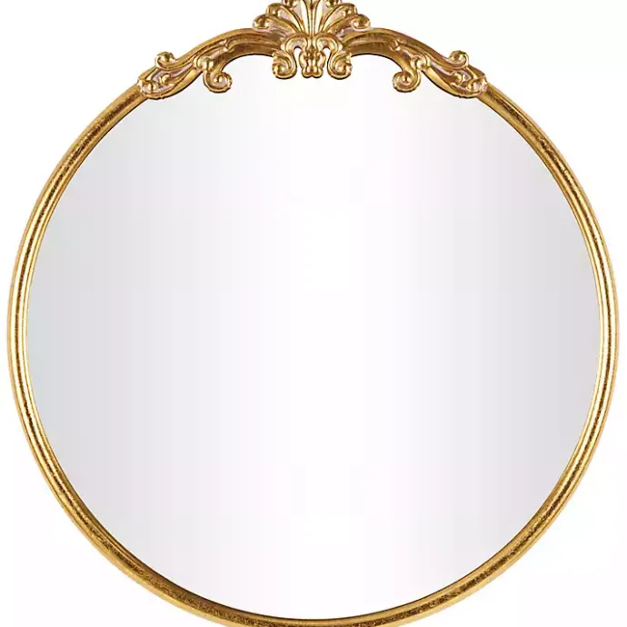 Best Kirklands Home Gold Round Baroque Wall Mirror