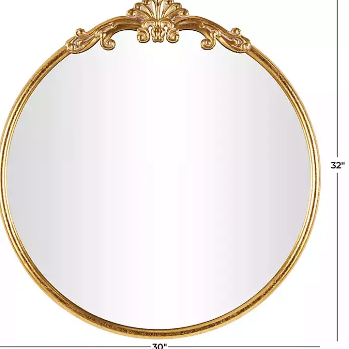 Best Kirklands Home Gold Round Baroque Wall Mirror