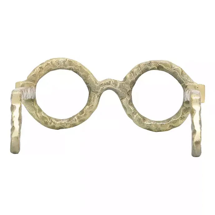 Kirklands Home Round Eye Glasses Sculpture Gold