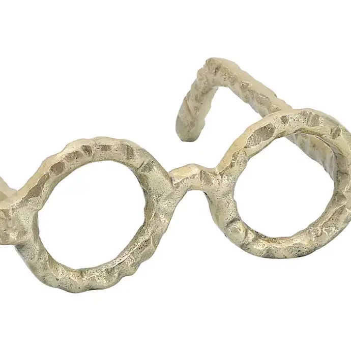 Kirklands Home Round Eye Glasses Sculpture Gold