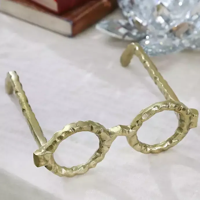 Kirklands Home Round Eye Glasses Sculpture Gold