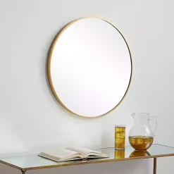 Best Kirklands Home Gold Round Simple Frame Large Wall Mirror
