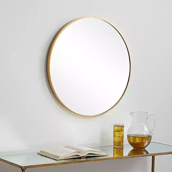 Best Kirklands Home Gold Round Simple Frame Large Wall Mirror