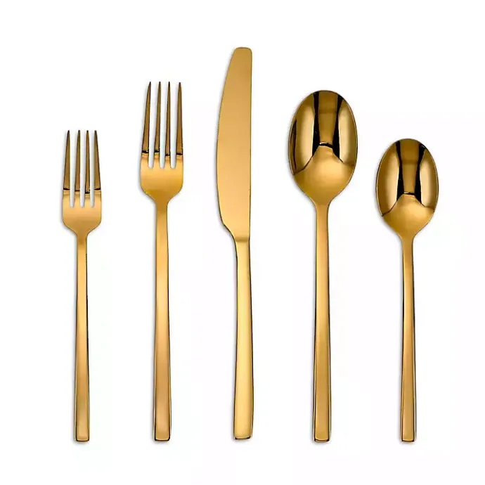 Online Kirklands Home Satin Baker 20-pc. Flatware Set Gold