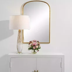 Sale Kirklands Home Gold Simple Round Top Wall Mirror