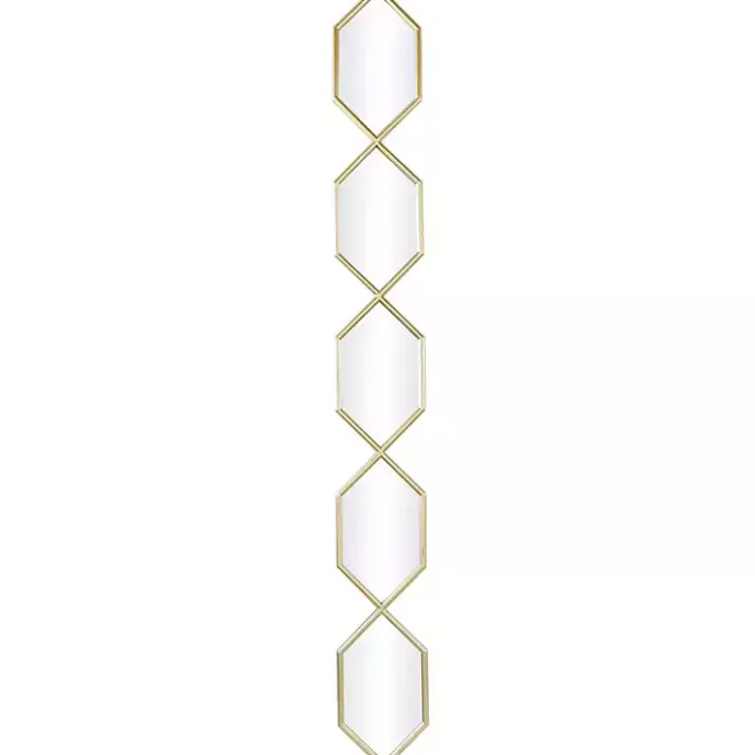 Best Kirklands Home Slim Stacked Hexagons Wall Mirror Gold