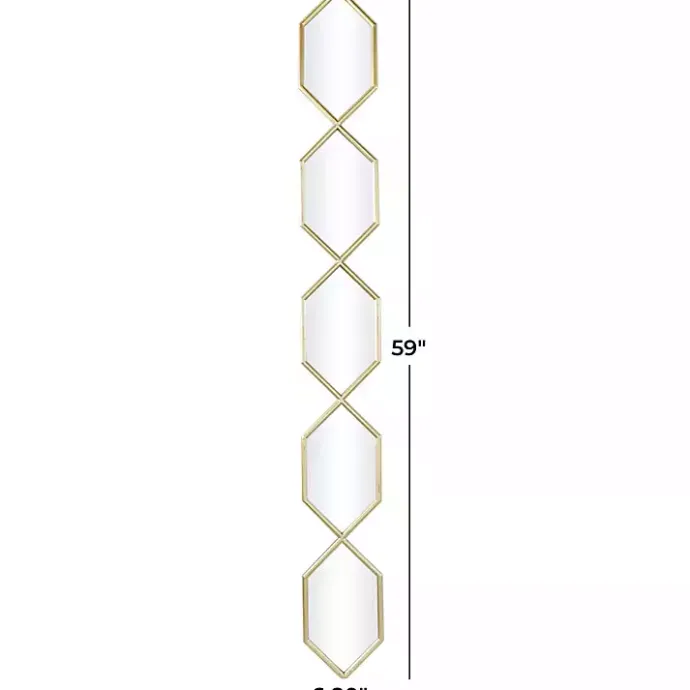 Best Kirklands Home Slim Stacked Hexagons Wall Mirror Gold