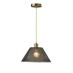 Best Kirklands Home Gold Smoked Glass Pendant Light