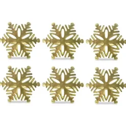 Outlet Kirklands Home Snowflake Napkin Rings, Set of 6 Gold