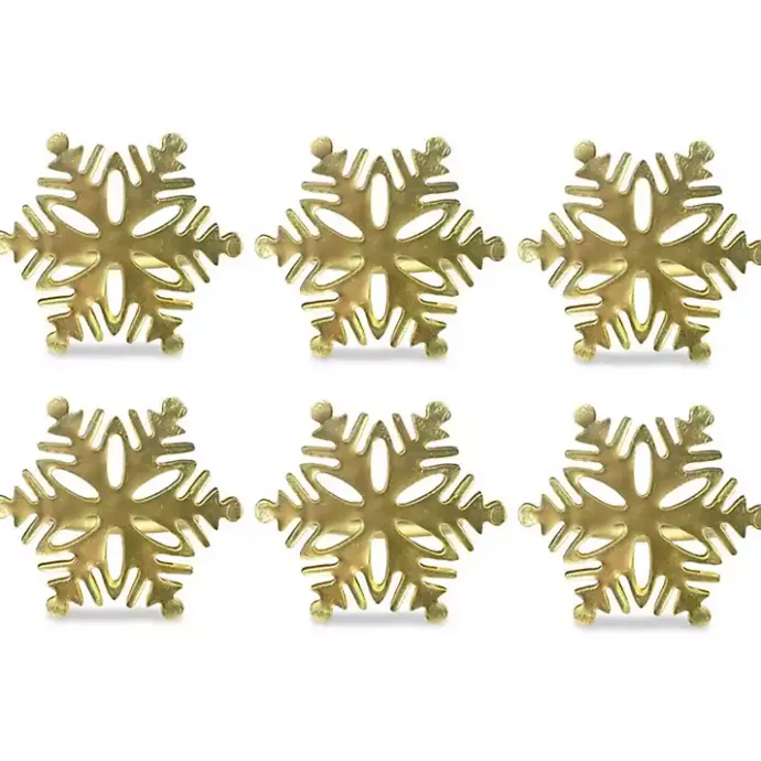 Outlet Kirklands Home Snowflake Napkin Rings, Set of 6 Gold