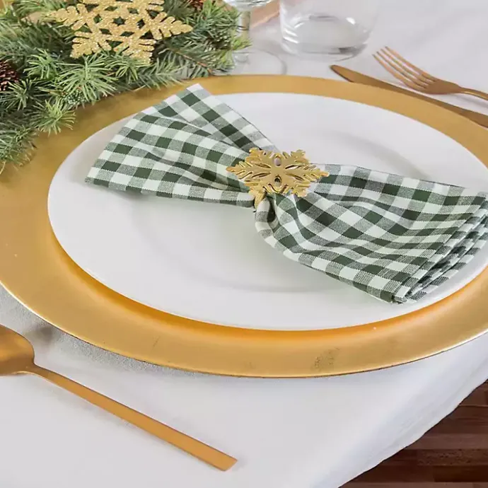 Outlet Kirklands Home Snowflake Napkin Rings, Set of 6 Gold