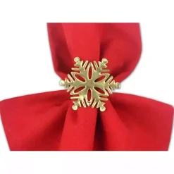 Outlet Kirklands Home Snowflake Napkin Rings, Set of 6 Gold