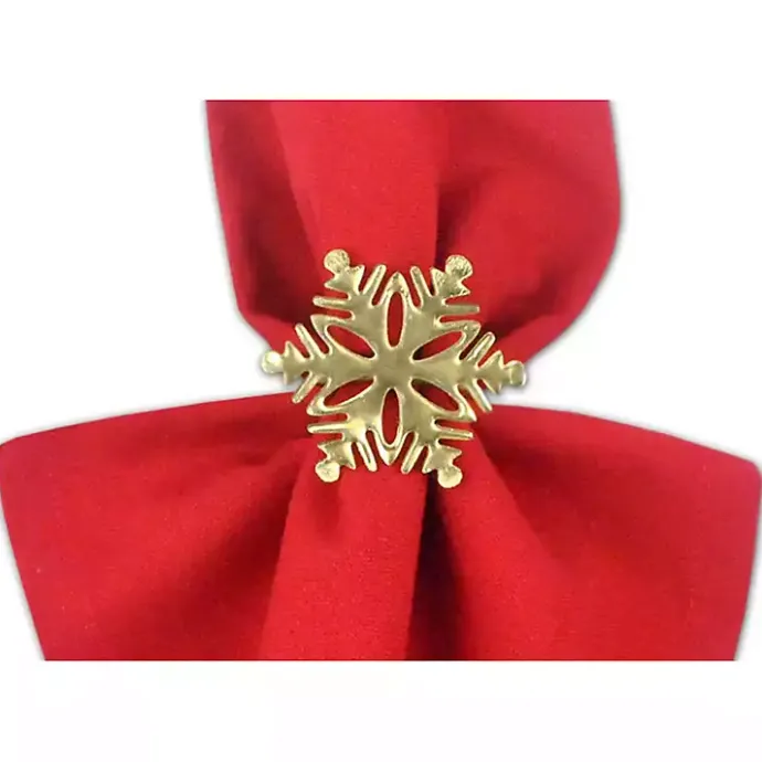 Outlet Kirklands Home Snowflake Napkin Rings, Set of 6 Gold