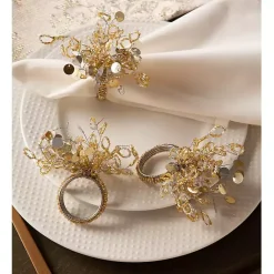 Outlet Kirklands Home Sparkle Napkin Rings, Set of 6 Gold