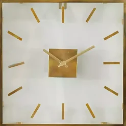 New Kirklands Home Gold Square Minimalist Wall Clock